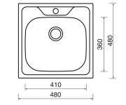 Dřez Classic 480, Matný Povrch, Tloušťka 0,5 Mm, Včetně 6/4" Odpadního Ventilu A Sifonu (spns1s), Včetně Otvoru Na Baterii S-STSCLM4804805M