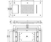 Sapho Stropní Sprcha Do Podhledu Se Dvěma Kaskádami, 700x380mm, Nerez Lesk