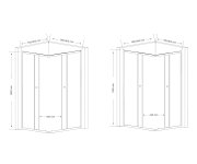 Aqualine Agga Obdélníková Sprchová Zástěna 900x800mm, čiré Sklo