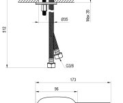 SG 012 Umyvadlová stojánková baterie - SG 012.20BLM Umyvadlová stojánková baterie 190 mm bez výpusti, černá matná X070542
