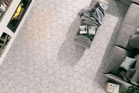 Protiskluzná šestihranná dlažba Codicer Venice White 3D Hex