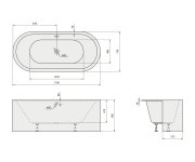 Polysan Viva C Monolith Oválná Polozápustná Vana 170x75x60cm, Bílá