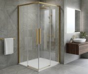 Gelco Luxor Gold Matt Sprchové Dveře Pro Rohový Vstup 1000mm, čiré Sklo
