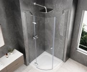 Polysan Globe Chrome čtvrtkruhový Sprchový Kout 900x900mm, čiré Sklo, Levé