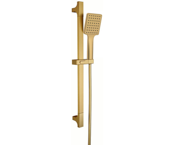 Sapho Sprchová Souprava Hranatá, Posuvný Držák 680mm, Zlato Mat