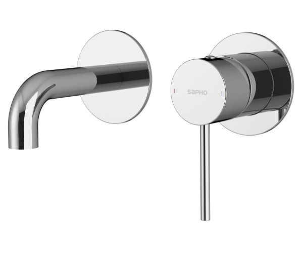 Sapho Ultramix Podomítková Dvouprvková Umyvadlová Baterie, Hubice 10cm, Chrom