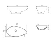 Cerastyle Ovali Keramické Umyvadlo 61x34cm, Bílá