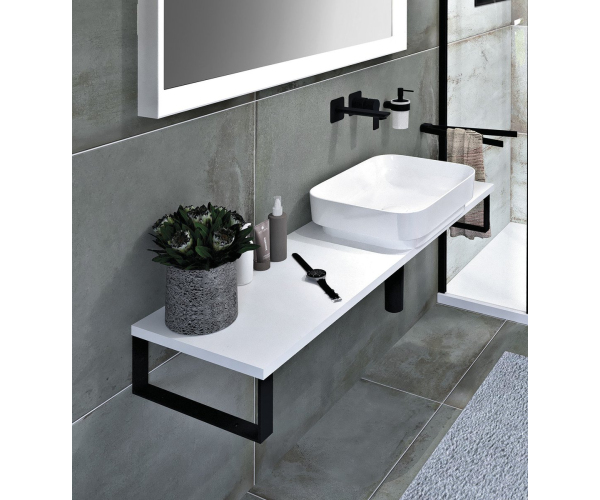 Sapho Plato Deska Rockstone 1300x24x360mm, Bílá Mat