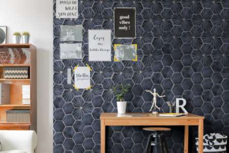 Dekorativní OBKLAD v modrém barvě Da Vinci Hexagon řady Noon Blue