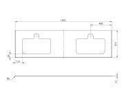 Sapho Brahea Deska Rockstone Se 2 Otvory 181x51,5cm (80+20+80cm), Bílá Mat