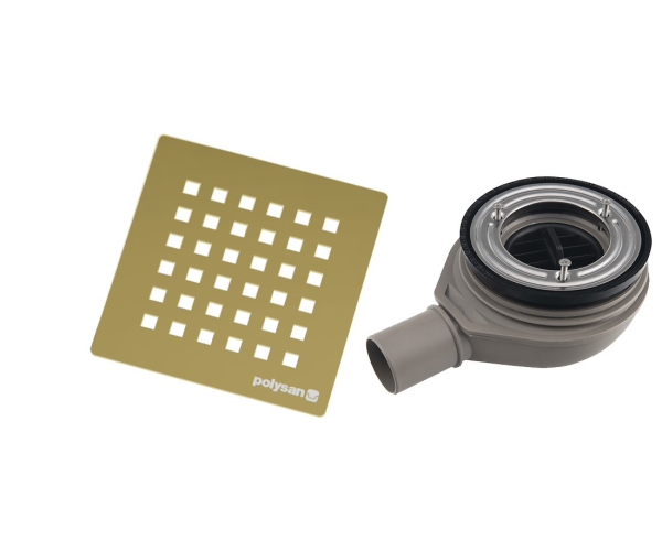 Polysan Flexia Vaničkový Sifon, Průměr 90mm, Dn40, Krytka Zlato