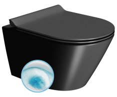 Gsi Kube X Závěsná Wc Mísa, Geniusflush, 36x50cm, černá Dual-mat