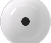 Polysan Banera Round Umyvadlo Na Desku, Litý Mramor, Průměr 39cm, Bílá/antracit Mat