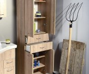 Aqualine Zoja/keramia Fresh Skříňka Vysoká Se Zásuvkami 50x184x29cm, Dub Platin