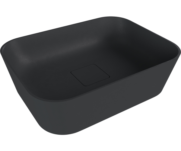 Polysan Banera Square Umyvadlo Na Desku, Litý Mramor, 50x36cm, Antracit Mat