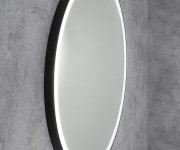 Sapho Kadris Kulaté Zrcadlo S Led Osvětlením ø 80cm, černá Mat