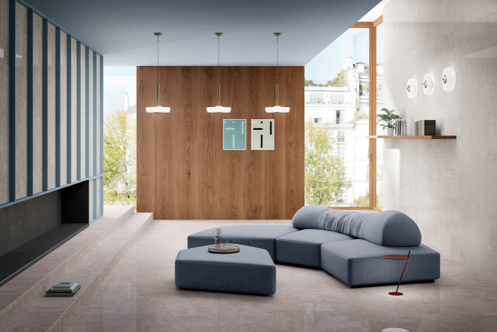 Realizace  Marca Corona Foyer kamenina s efektem MRAMORU
