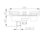 Sapho Kohoutková Baterie S Přepínačem 18x6 Cm, Chrom