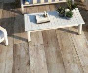 2cm dlažba jako dřevo Deceram Outdoor Noon Wood Light 30x120 Rett. - béžová