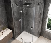 Polysan Globe Chrome čtvrtkruhový Sprchový Kout 900x800mm, čiré Sklo, Levé