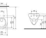 Sapho Handicap Závěsná Wc Mísa, Prodloužená, Rimless, 37,5x73cm, Bílá