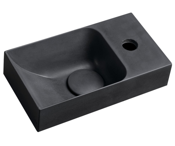 Sapho Piccolino Betonové Umývátko 30,8x17cm, Baterie Vpravo, Antracit Mat