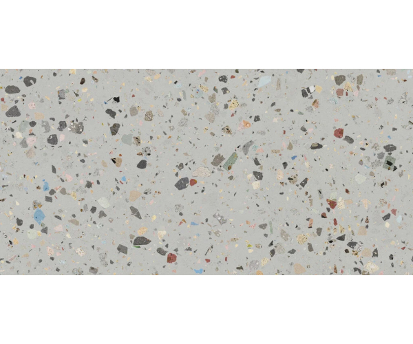 Dlažba jako terrazzo Cifre Gemstone Grey Pulido Granilla 60x120 RC - šedá