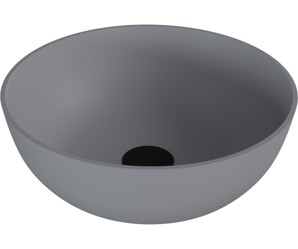 Polysan Banera Round Umyvadlo Na Desku, Litý Mramor, Průměr 39cm, šedá Mat