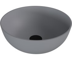 Polysan Banera Round Umyvadlo Na Desku, Litý Mramor, Průměr 39cm, šedá Mat