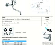 Dřezová Stěnová Baterie S Kulatým Ramínkem 200 Mm, Rozteč 150 Mm, Klik-klak - Chrom - Perla PR3115-S