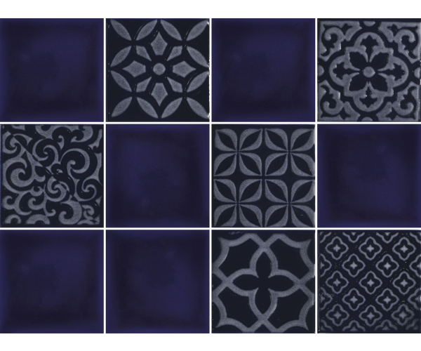 Vzorovaný dekor Aleluia Urban Atelier Decor Glam Cobalto 10x10