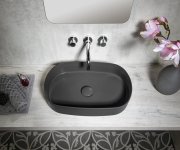 Isvea Infinity Oval Keramické Umyvadlo Na Desku, 55x36cm, Antracit