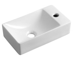 Sapho Margitha Keramické Umývátko 38x22cm, Otvor Pro Baterii Vpravo, Bílá
