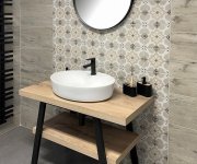Sapho Twiga Umyvadlový Stolek 80x72x50 Cm, černá Mat/dub Rover