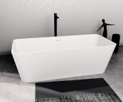 Polysan Leyla Volně Stojící Vana, Solid Surface 170x78x55cm, Bílá Mat