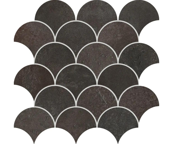 Mozaika jako beton EdimaxAstor Home Mosaico Shell Darkpeat 30X30 Matt. Rett. - antracitová