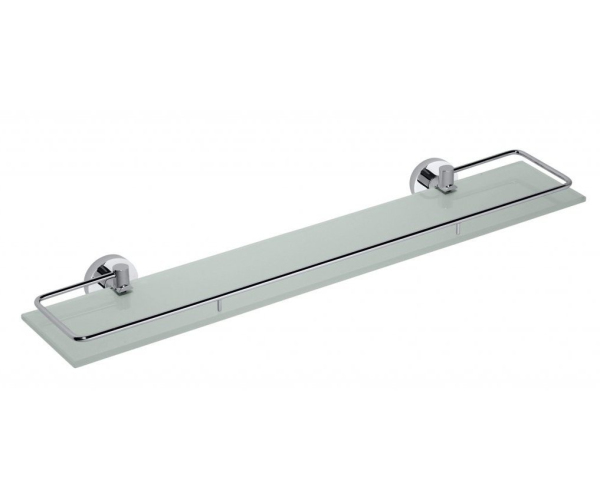 Sapho X-round E Polička Skleněná S Výklopnou Hrazdou 600x130mm, Mléčné Sklo, Chrom