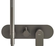 Podomítková baterie Eleganta, s přepínačem, se setem, pro R-box - EL 068.20GB.O3.RB07D.+S Podomítková baterie 3-cestná bez tělesa, se sprchovým setem, grafit kartáčovaný X070333
