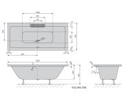 Polysan Cascata Obdélníková Vana 185x85x45cm, Kaskáda Bílá