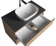 Aqualine Altair Skříňka S Deskou 87,5 Cm, Dub Emporio/antracit Břidlice