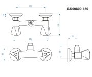 Sprchová Stěnová Kohoutková Baterie Bez Příslušenství, Rozteč 150 Mm-chrom - Madison SK00880-150