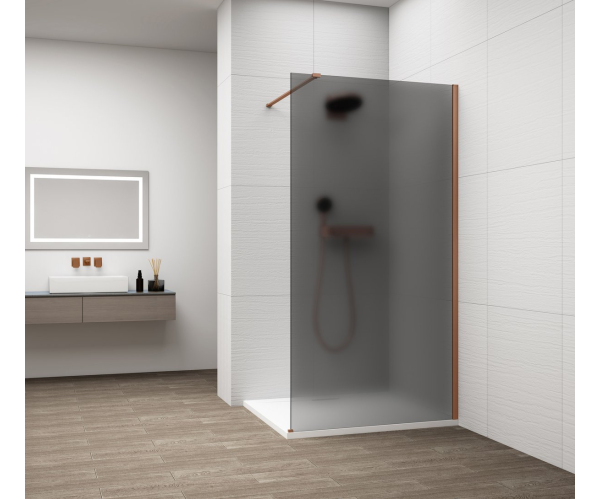 Polysan Esca Copper Matt Jednodílná Sprchová Zástěna K Instalaci Ke Stěně, Kouřov