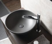 Sapho Turf Betonové Umyvadlo Na Desku, Včetně Výpusti, ø 44cm, černý Granit