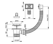 Pileta Dřezová 6/4  Nerezovou Mřížkou Pr.70 Mm A Flexi Přepadem ALC-A331