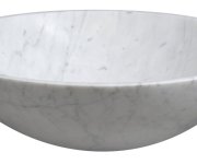 Sapho Blok Kamenné Umyvadlo Na Desku ø 42cm, Bílá Carrara Mat