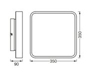 Orbis Backlight Stropní Svítidlo, 350x350mm, Wifi Rgb+stmívatelné, Osram, 2800lm, 28w, Ip20, Bílá