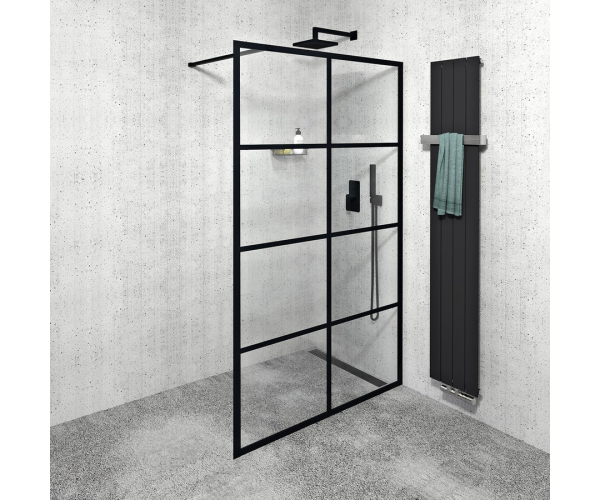 Gelco Cure Black Sprchová Zástěna 1200mm, čiré Sklo