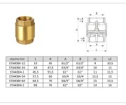 06201-64 - Zpětná Klapka 6/4" Pn25, Celomosazná STA4004-64
