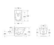 Sapho Paco Závěsná Wc Mísa, Vortex Rimless, 36x53cm, Bílá