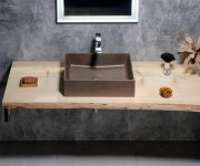 Sapho Formigo Betonové Umyvadlo Na Desku, 47,5x36,5cm, Tmavě Hnědá Mat